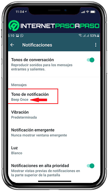Cambiar el tono de notificación de WhatsApp