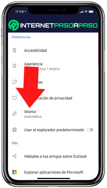 Cambiar idioma en Outlook para Android