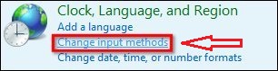 Change input methods Windows 8