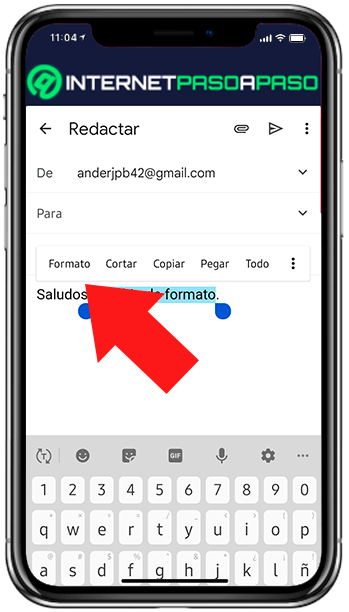 Cambio de formato en los correos de Gmail desde Android