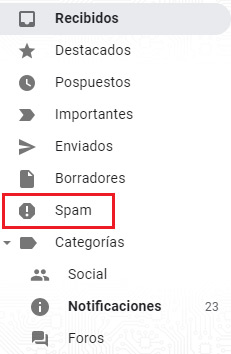Cancelar correo Spam en Gmail