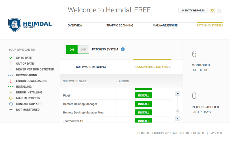 Captura pantalla Heimdal Free Security
