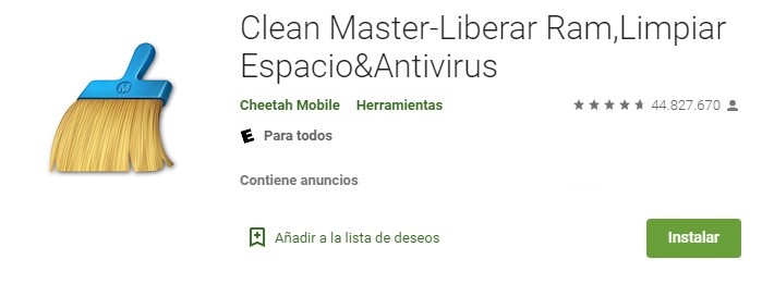 Clean Master-Liberar Ram,Limpiar Espacio&Antivirus