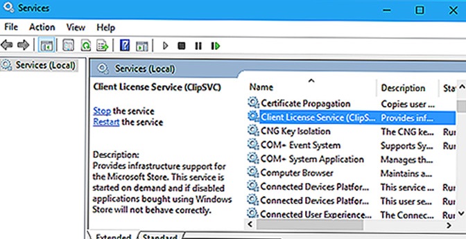 ClipSVC o Servicio de licencia de cliente