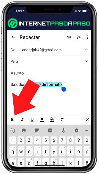 Colocar negrita o bold a correos Gmail desde Android