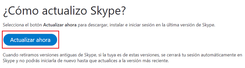 Como actualizar Skype si me da problemas al iniciar sesion