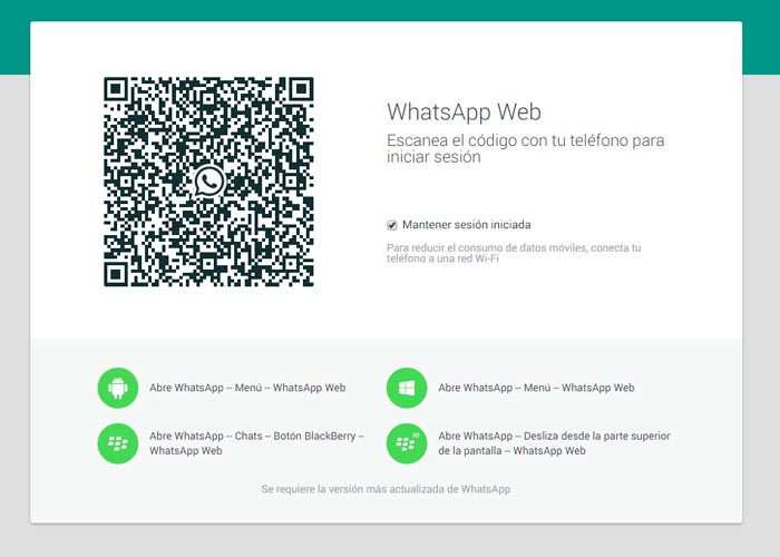 Como actualizar Whatsapp Web