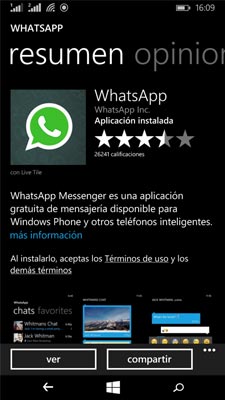 Como actualizar whatsapp en Store Windows Phone