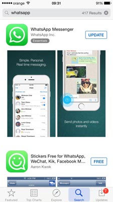 Como actualizar whatsapp iphone en Apple Store