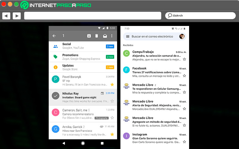 Comparison between Gmail Go and conventional Gmail on Android