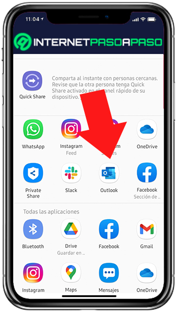 Compartir archivos en Outlook desde Android