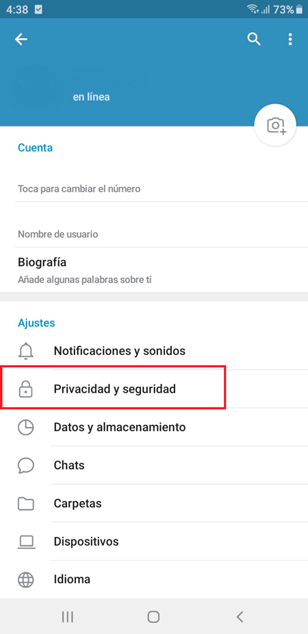 Configura tu cuenta de Telegram paso a paso para mostrar solo tu nombre de usuario y no tu número de teléfono