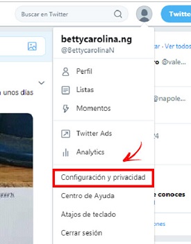 Configuración y privacidad de Twitter