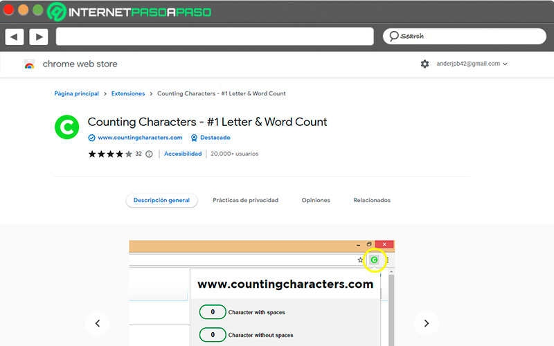 Counting Characters para Chrome