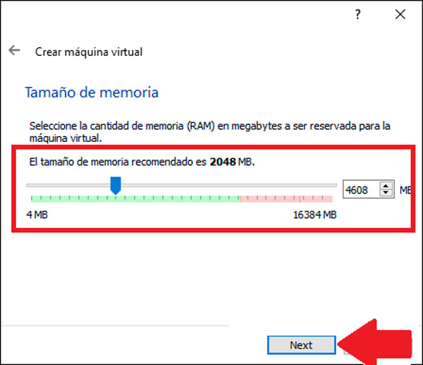 Create the virtual machine in Windows 10 