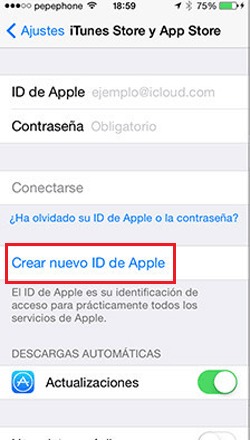 Crear nuevo ID de Apple para correo iCloud