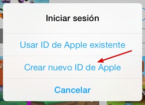 Crear nuevo ID de Apple