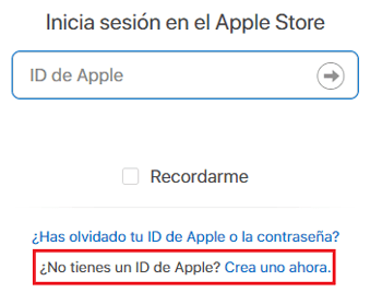 Crear un ID de Apple Ahora