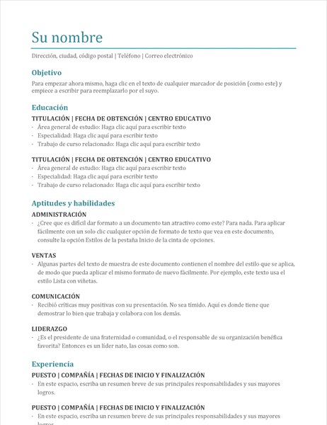 Curriculum Vitae Color