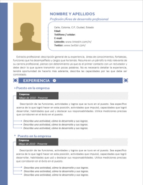 Chronological Resume Blue Layout