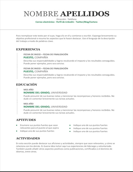 Modern Chronological Resume