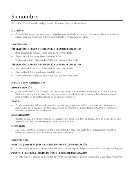 Functional Resume