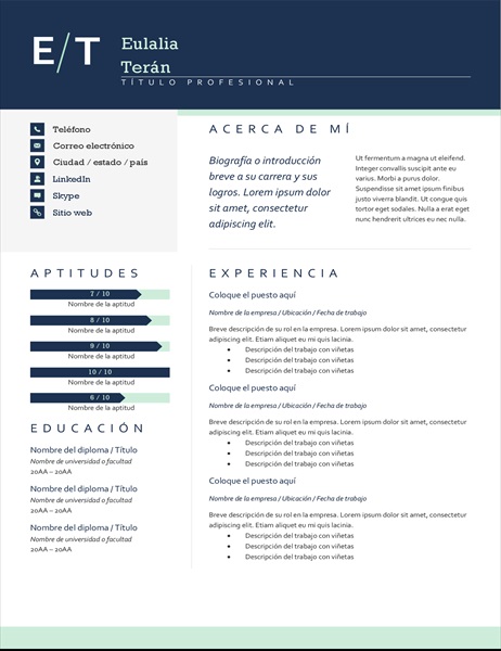 Curriculum Vitae with modern initials