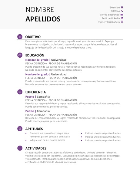 Curriculum Vitae for Students