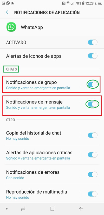 ¿Cómo desactivar las notificaciones flotantes o de vista previa de WhatsApp?