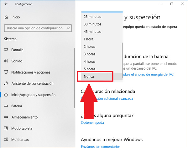 Cómo desactivar que se apague la pantalla del monitor de forma automática en Windows 10
