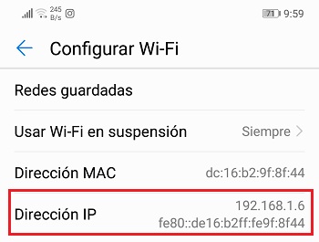 DNS de WiFi en Android