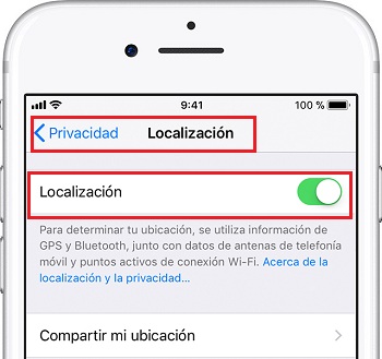 Desactivar localización en iPhone