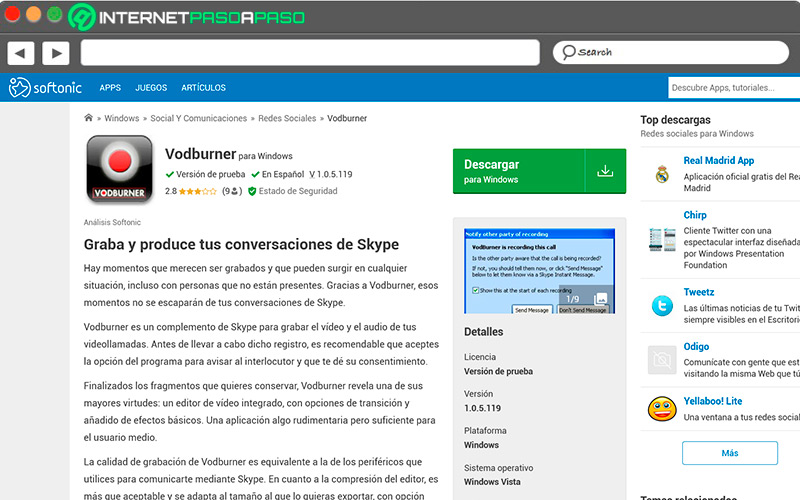 Download Vodburner for Skype
