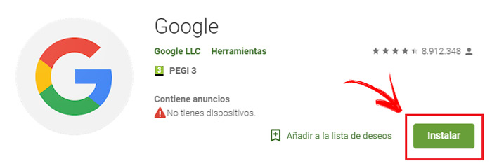 Descargar instalar actualizar app Google para Android