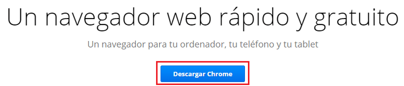 Descargar ultima version navegador Chrome para windows