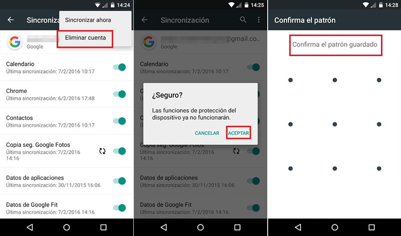 Desvincular Eliminar Cuenta Google de Android