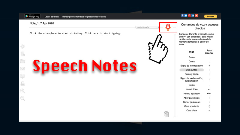 Dictado por voz con Speech Notes