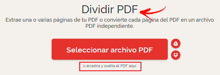 Dividir PDF con iLovePDF