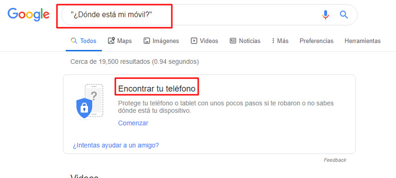 "Encontrar Mi Dispositivo" de Google