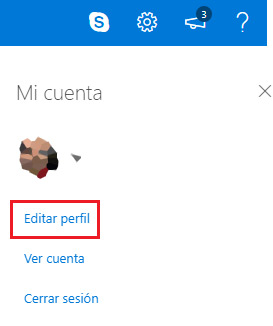 Editar perfil cuenta Microsoft Outlook