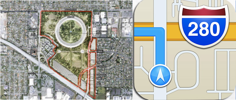 El logo de la app “Mapas” es una ubicación real