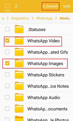WhatsApp imágenes y WhatsApp vídeo