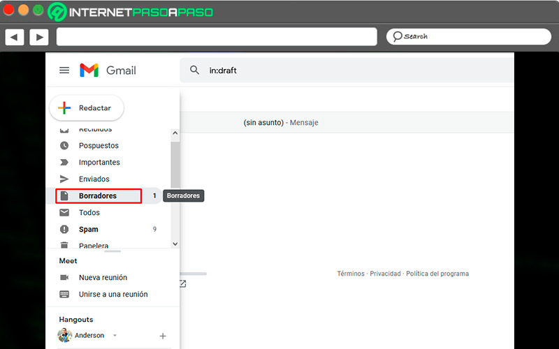 Entrar a elementos de borradores en Gmail