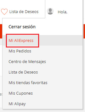 Entrar en Mi AliExpress