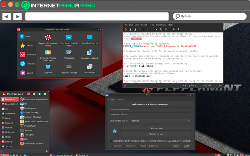 Peppermint OS desktop on Linux