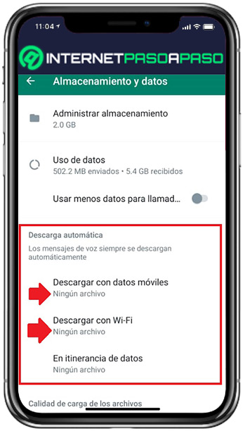 Evitar que WhatsApp descargue archivos de forma automática
