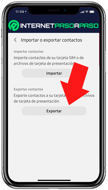 Exportar todos los contactos en Android 11