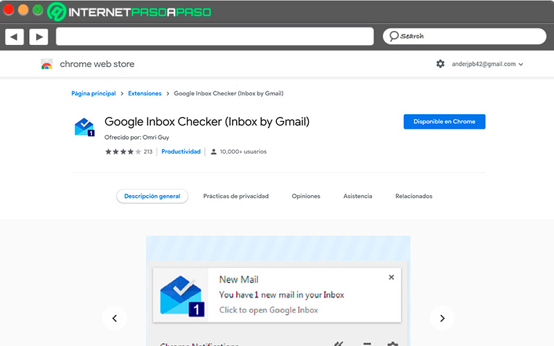 Extension para Chrome Google Inbox Checker