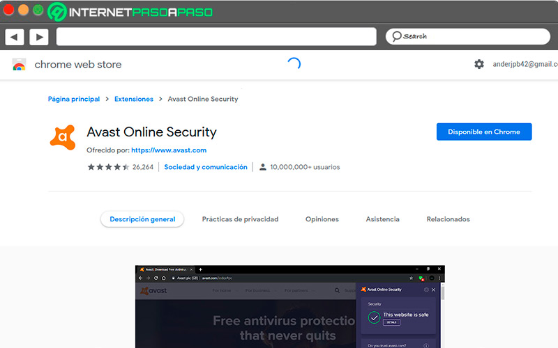 Extension para Chrome de Avast