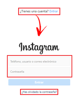Entrar en Instagram para desactivar cuenta temporalmente